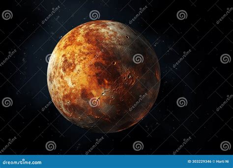 Generative Ai Image Of Mars Red Planet In Outer Space Stock