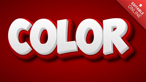 Color Red 3d Style Text Effect Generator