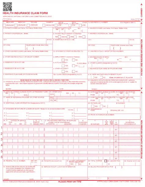 CMS Form 1500 Fill Out Printable PDF Forms Online