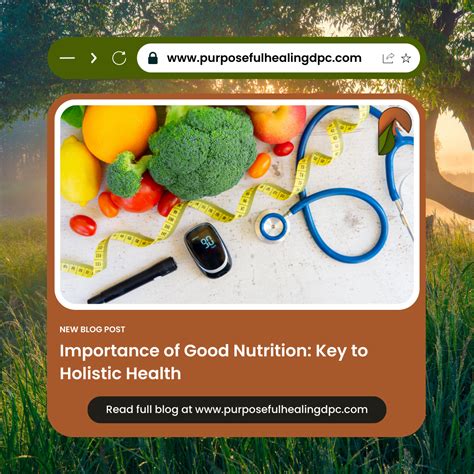 Importance Of Good Nutrition Key To Holistic Health