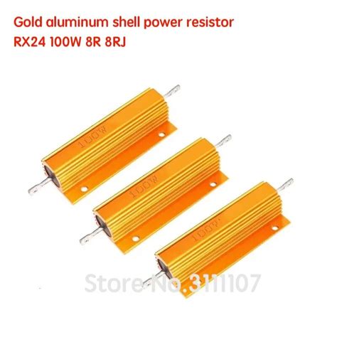 RX24 100W 8R 8RJ 100Watt Metal Shell Aluminium Gold Resistor High Power