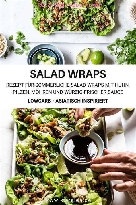 Asiatische Salat Wraps Mit Huhn Klara Ida Low Carb Salat Wraps