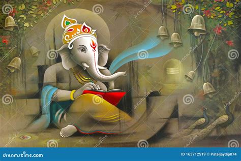 Hindu Lord Ganesha Texture Wallpaper Background Stock Illustration ...