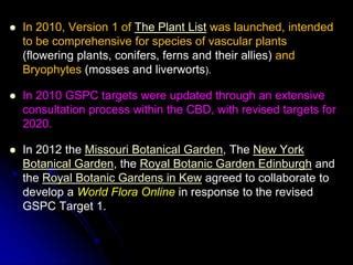 Global Strategy For Plant Conservation PPT