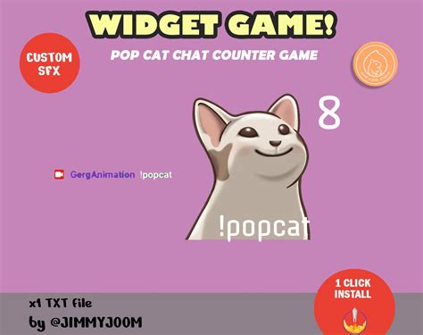 Pop Cat Custom Widget Counter / Chat Widget Game / Cat Meme - Etsy