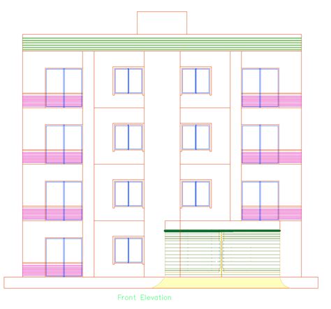 4 Story Apartment Building Plans Details With AutoCAD DWG File First