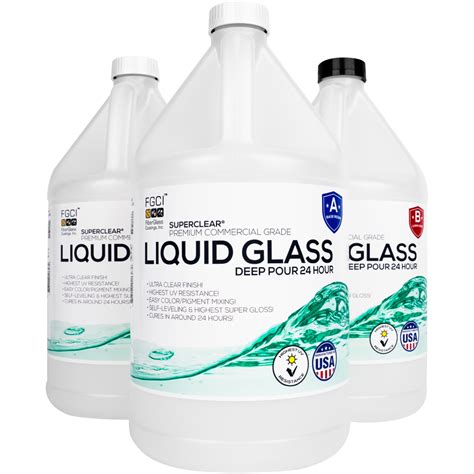 Liquid Glass Deep Pour 24 Hour Cure Epoxy 2 1 Up To 1 Thick FGCI