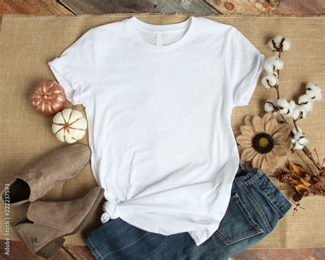 Mockup Of A White T Shirt Blank Shirt Template Photo Stock Photo