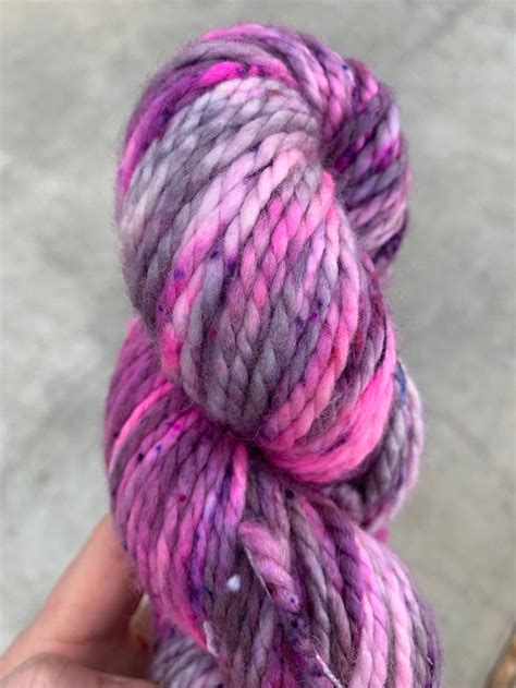 Lana Bulky Superwash Merino Skein Variegated Pink Grey Yarn Etsy