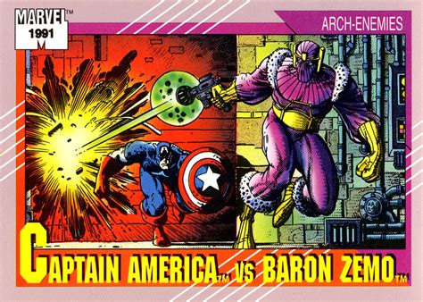 Marvel Universe Series 2 99 Captain America Vs Baron Zemo 1991