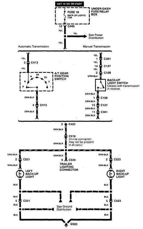 Acura Integra 1998 1999 Wiring Diagrams Reverse Lamp