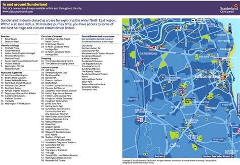 Sunderland area tourist map | Tourist map, Tourist, Northeast region