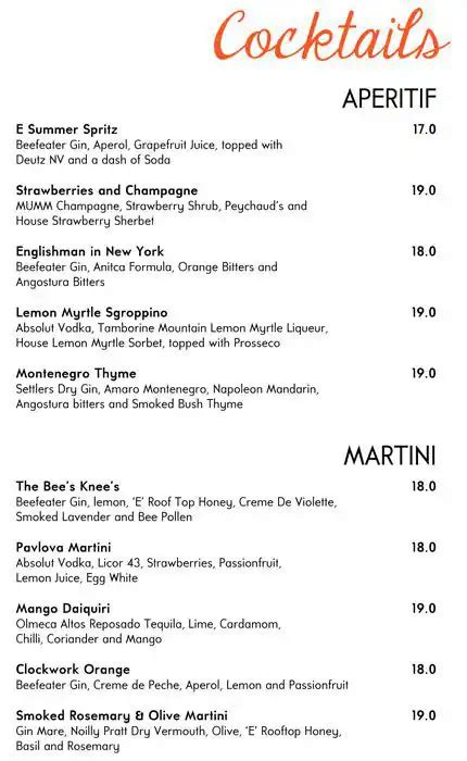 Emporium Hotel Cocktail Bar Menu - Urbanspoon/Zomato