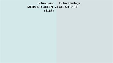 Jotun Paint Mermaid Green Vs Dulux Heritage Clear Skies Side By