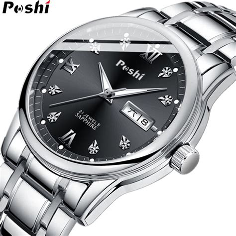 Poshi Watch For Men Water Proof Original Luxury Gold Stainless Steel