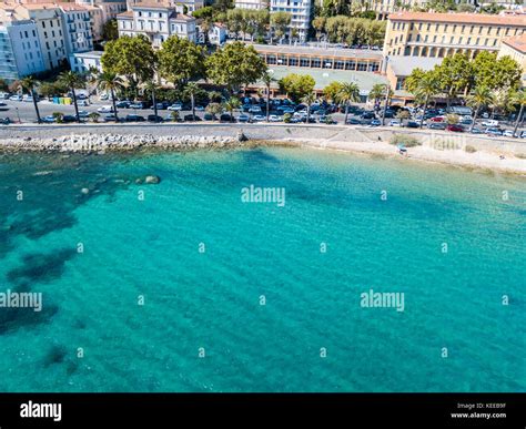 Aerial View Of Ajaccio Corsica France City Center Seen From The Sea