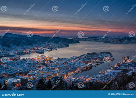 Winter in Bergen, Norway stock photo. Image of fjord - 51668030