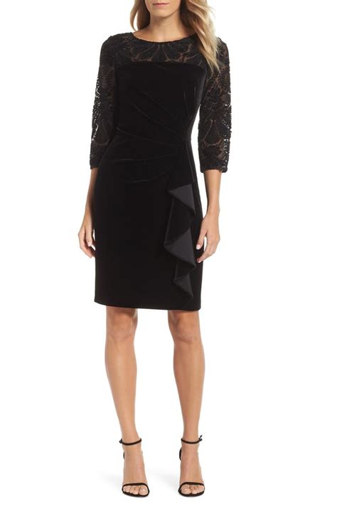 Alex Evenings Velvet Embroidered Sheath Dress Nordstrom Trendy