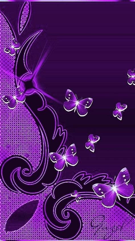 Pin By Nina Schaaf On Purpel Things Purple Butterfly Wallpaper