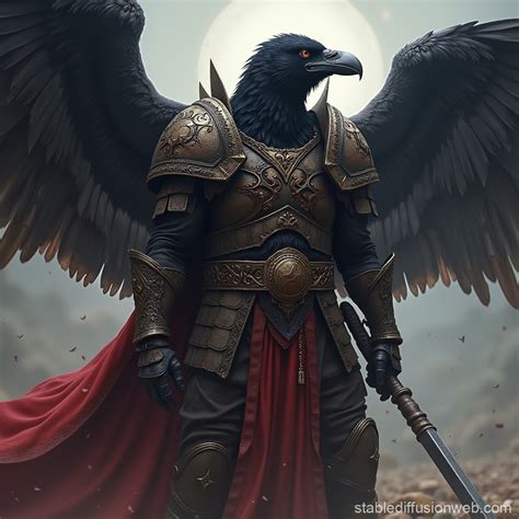 raven themed warhammer warrior stable diffusion