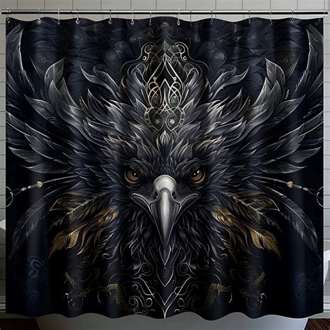 Unleash Your Dark Side With Our Shamanic Eagle Head Shower Curtain