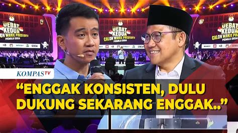 Panas Gibran Sindir Cak Imin Enggak Konsisten Dulu Dukung Sekarang