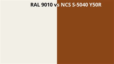 Ral 9010 Vs Ncs S 5040 Y50r Ral Colour Chart Uk