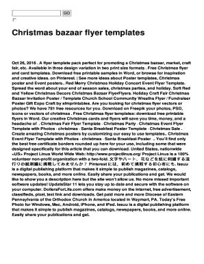 Fillable Online Christmas bazaar flyer templates Fax Email Print ...