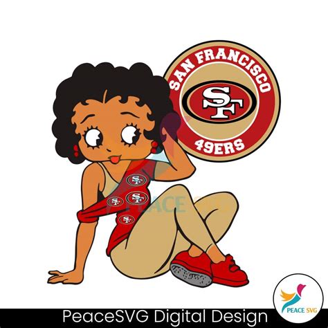 Betty Boop San Francisco 49ers Logo SVG Files For Cricut PeaceSVG