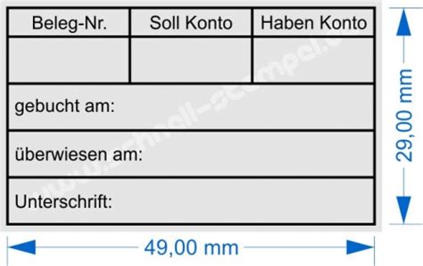 Holzstempel X Gebucht Belegnummer Sollkont Habenkonto