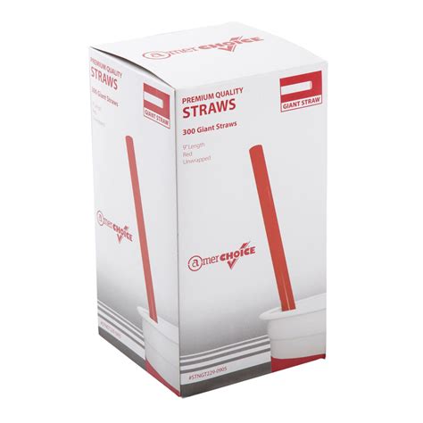 Straw 9 Giant Unwrapped Red 24300 Acr