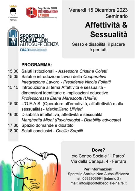 Seminario Affettivit Sessualit Sesso E Disabilit Il Piacere