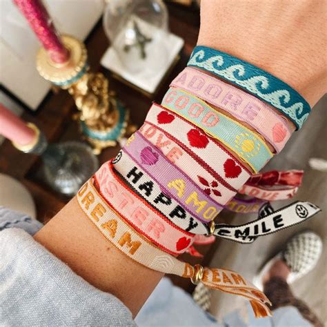 Armband Lint Tekst Love Amour Happy Dames One Size Sieraden Idee N