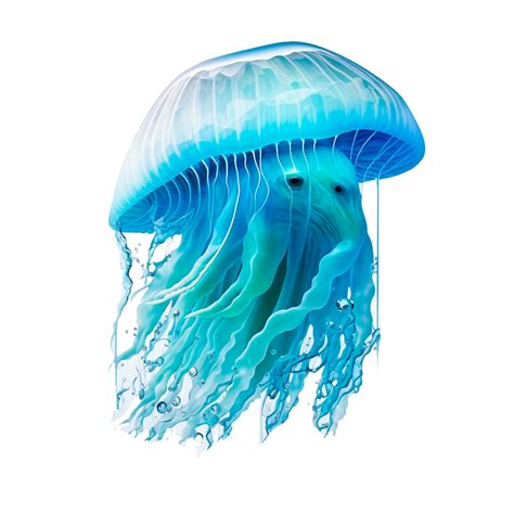 handraw blue jellyfish icon 22506742 PNG