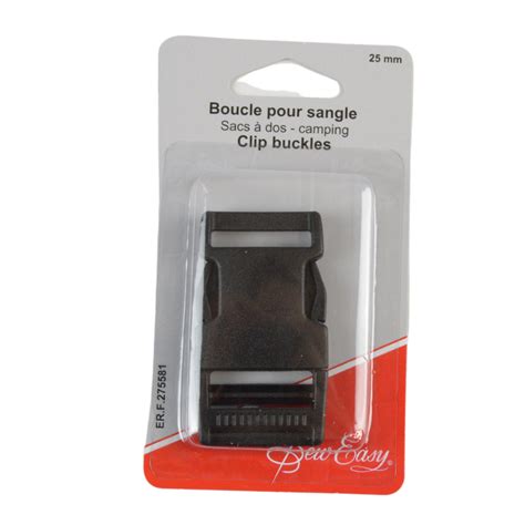 Boucle noire de fermeture pour sangle de sac à dos largeur 25mm