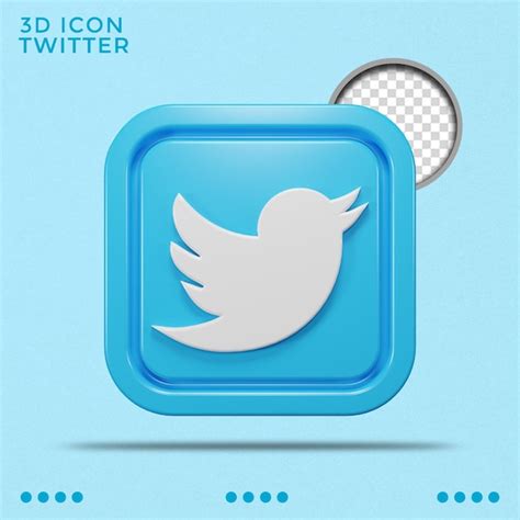 Premium Psd Twitter Icon 3d Rendered Social Media Icon Isolated Icon