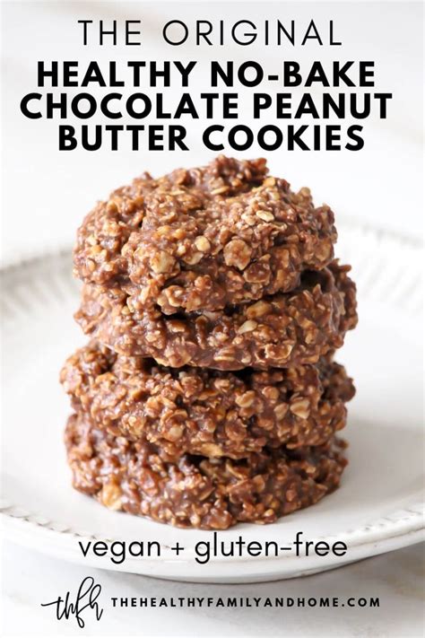 Original Healthy Vegan No Bake Chocolate Peanut Butter Oat Cookies