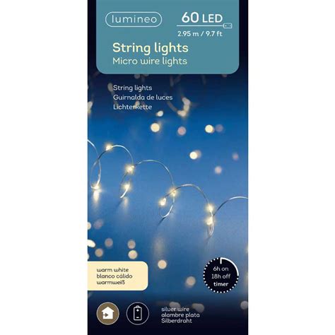 Lumineo 60 Micro Wire String Lights Warm White