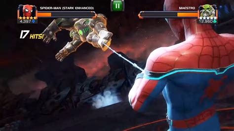 Marvel Contest Of Champions Spider Man Stark Enhanced Vs Maestro Youtube