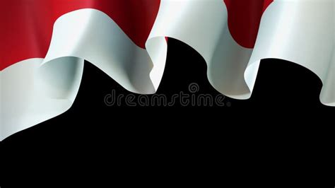 Waving Indonesia Flag For Banner Design Animated Background With