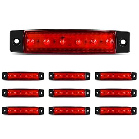 Nilight Lot de 10 feux de position latéraux rouges de 9 6 cm à 6 LED