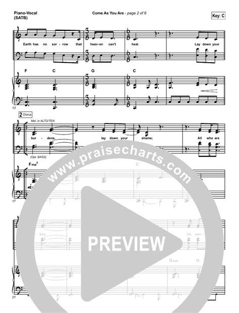 Come As You Are Sheet Music PDF (David Crowder) - PraiseCharts