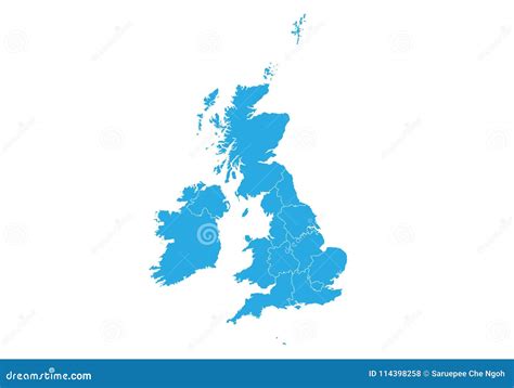 Map of United Kingdom. High Detailed Vector Map - United Kingdom Stock Vector - Illustration of ...