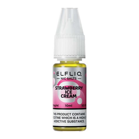 Elf Bar Elfliq Strawberry Ice Cream 10ml Nic Salts — The Ace Of Vapez