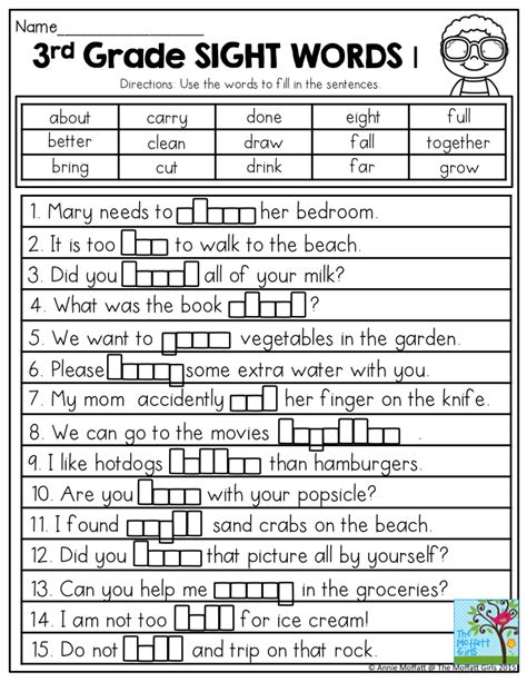 3rd Grade Sight Word List