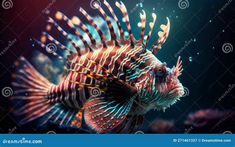 Majestic Lion Fish Gliding Through The Vibrant Coral Reef Waters