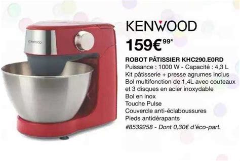 Promo Robot Pâtissier Khc290 e0rd Kenwood chez Costco iCatalogue fr