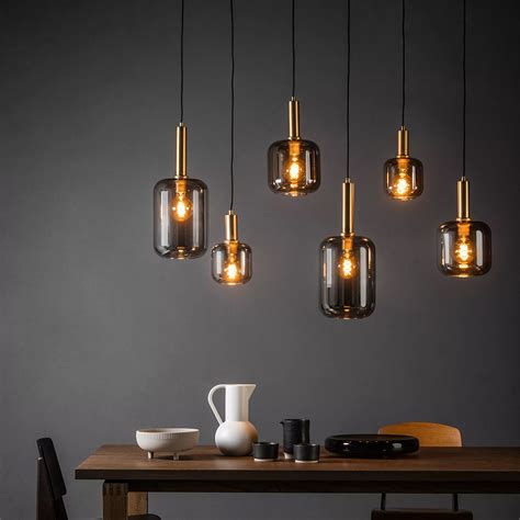 Joanet 6 Lichts Hanglamp Met Titanium En Goud Global Furniture