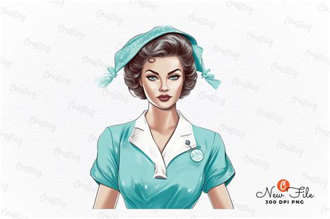 Vintage Beautiful Nurse Sublimation Graphic By Crafticy · Creative Fabrica