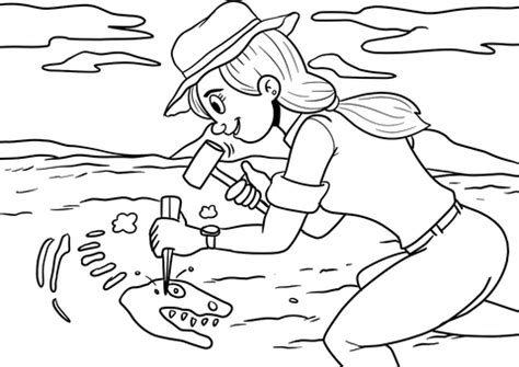 Archaeologist Woman coloring page | Free Printable Coloring Pages